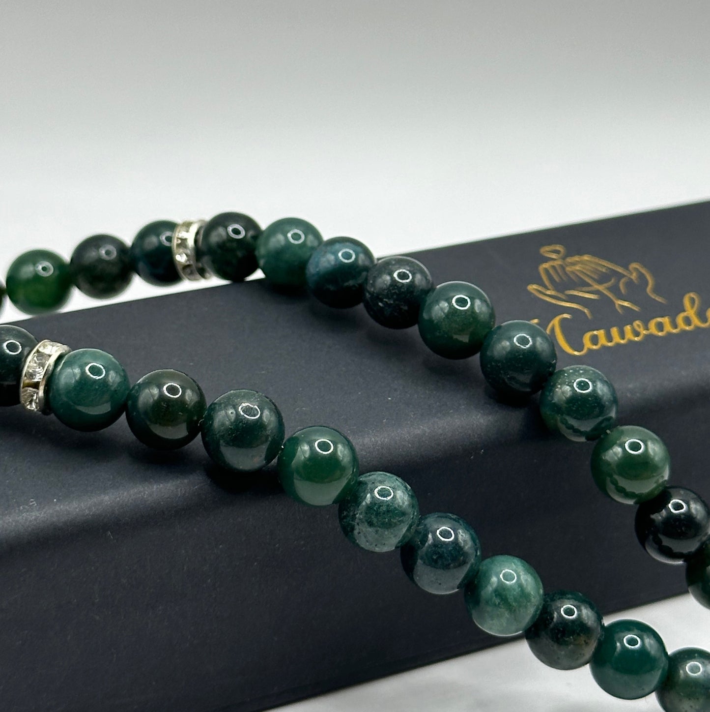 Tesbih mit Namen - Emerald Green