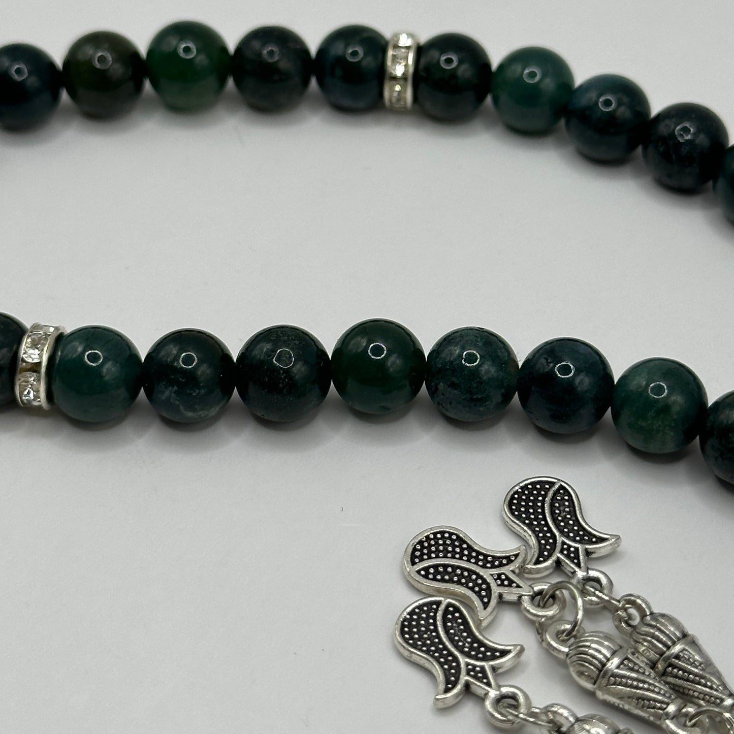 Tesbih mit Namen - Emerald Green