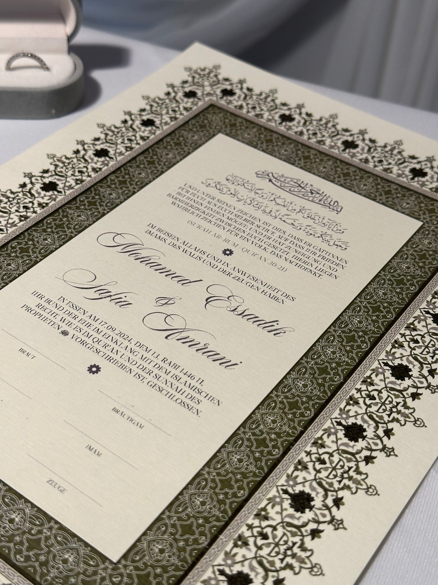 Nikah Zertifikat Vintage Grün