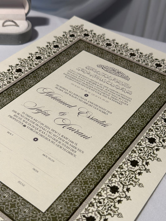 Nikah Zertifikat Vintage Grün