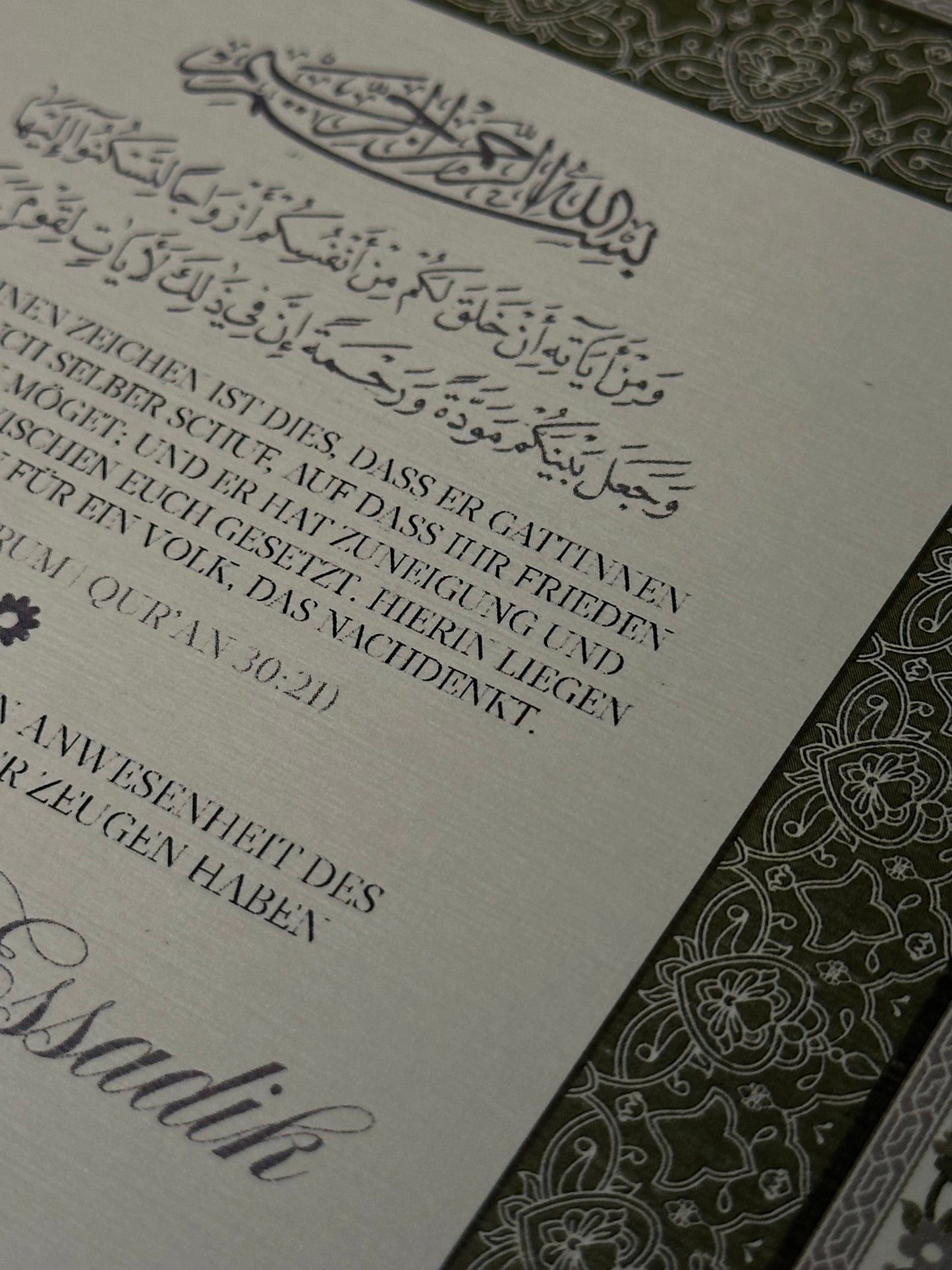 Nikah Zertifikat Vintage Grün