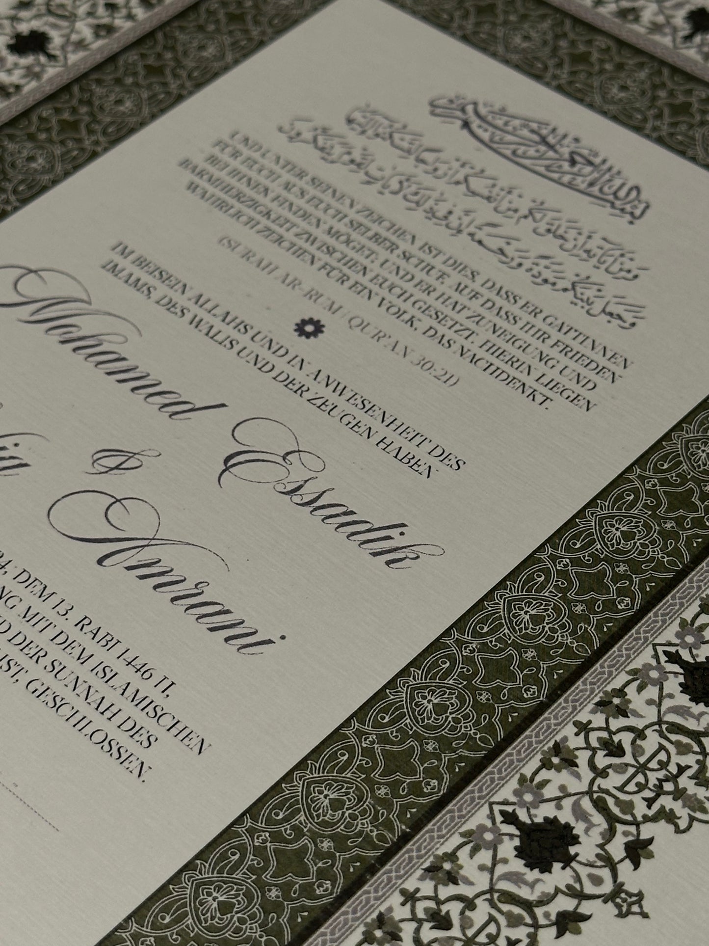 Nikah Zertifikat Vintage Grün