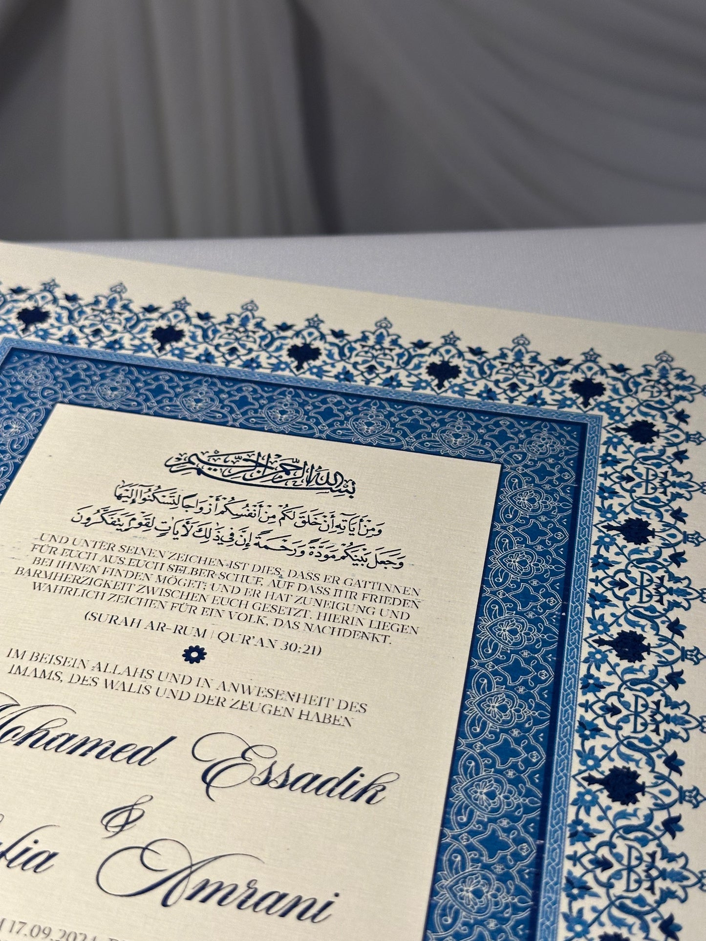 Nikah Zertifikat Vintage Blau