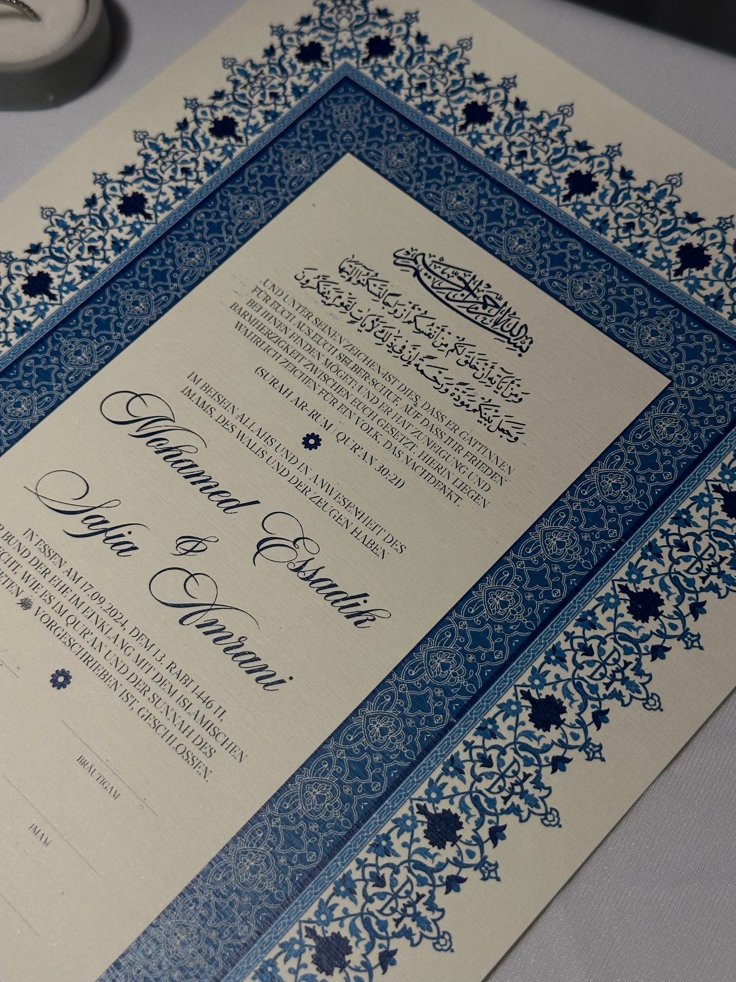 Nikah Zertifikat Vintage Blau