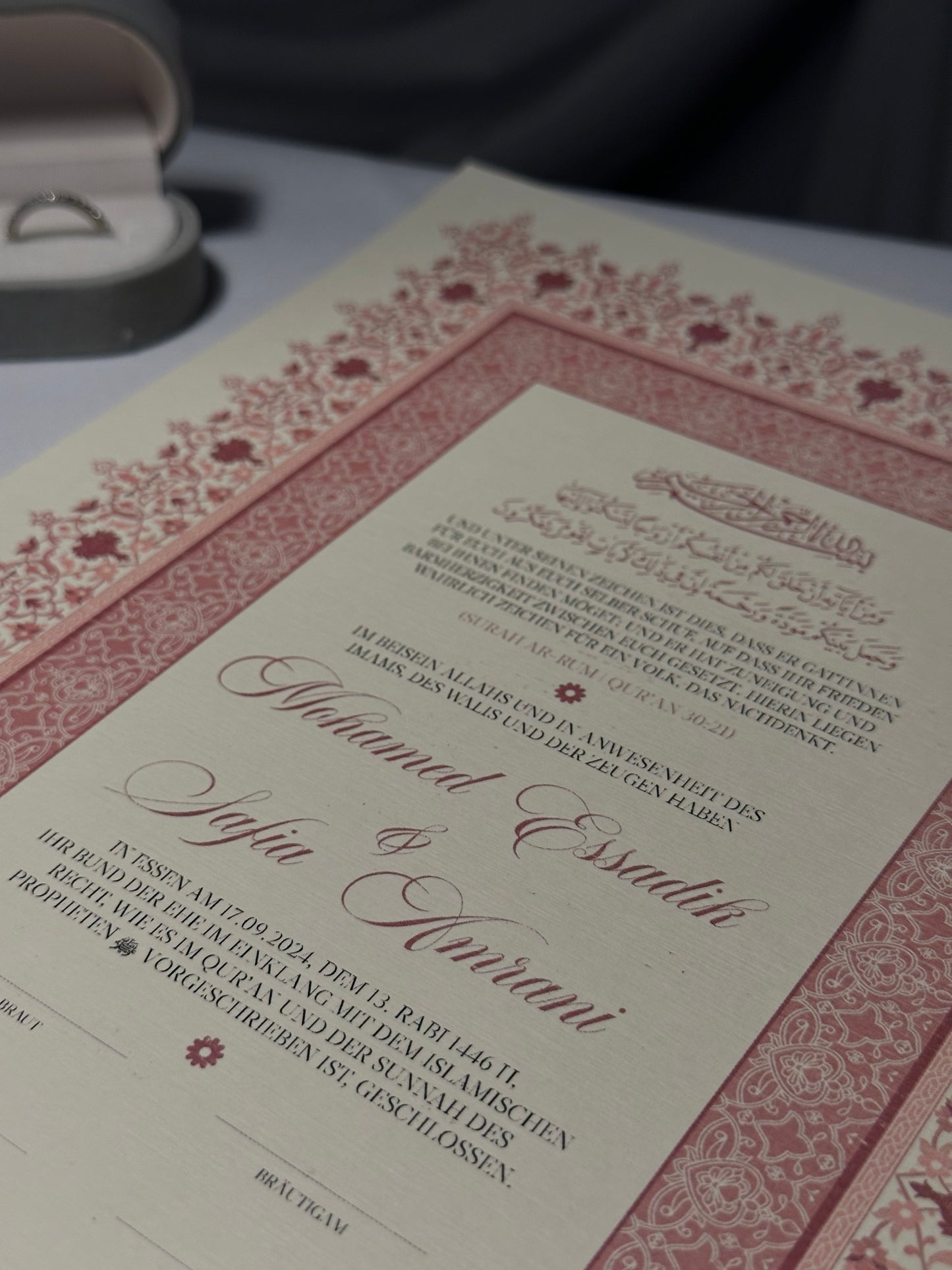 Nikah Zertifikat Vintage Pink