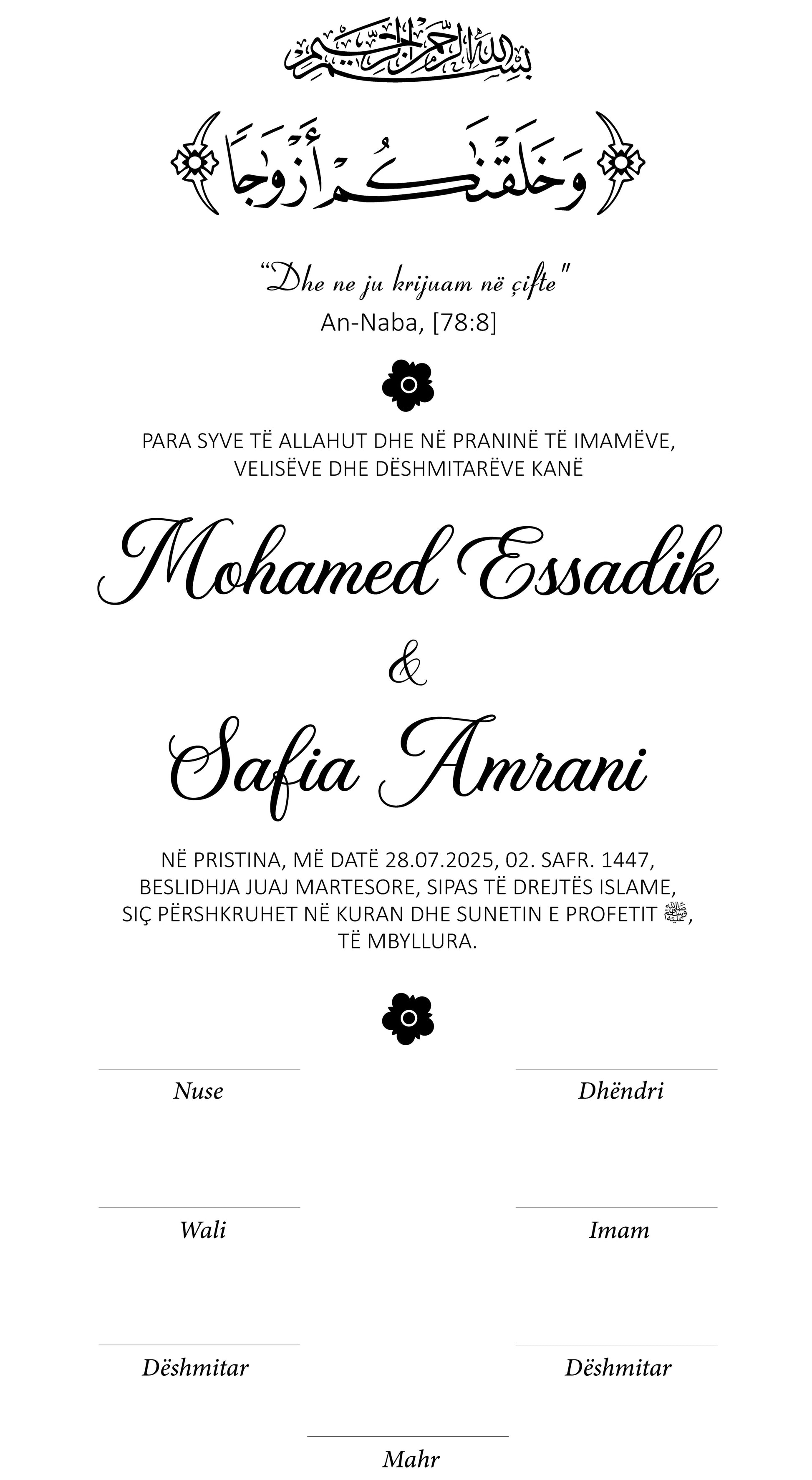 Nikah Zertifikat