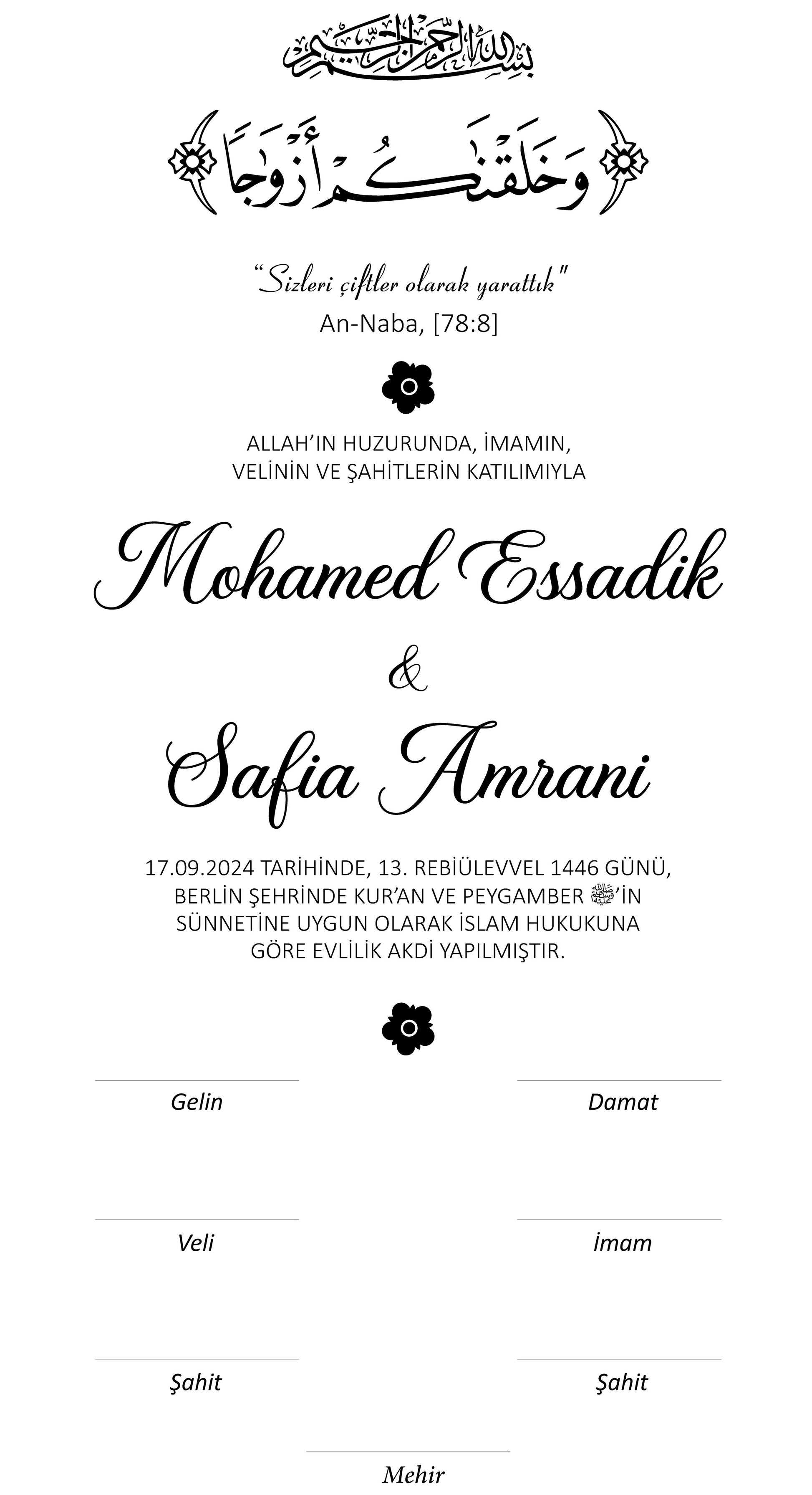 Nikah Zertifikat